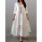Chic Plus Size Maxi Dress - Casual V-Neck Tunic with Button Details, Long Sleeves, Asymmetry, and Easy-Care Stretch Fabric