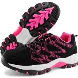 Women's Outdoor Hiking Shoes, Lightweight Knitted Platform Soft Sole Climbing Sneakers, Breathable Wear-resistant Trainers